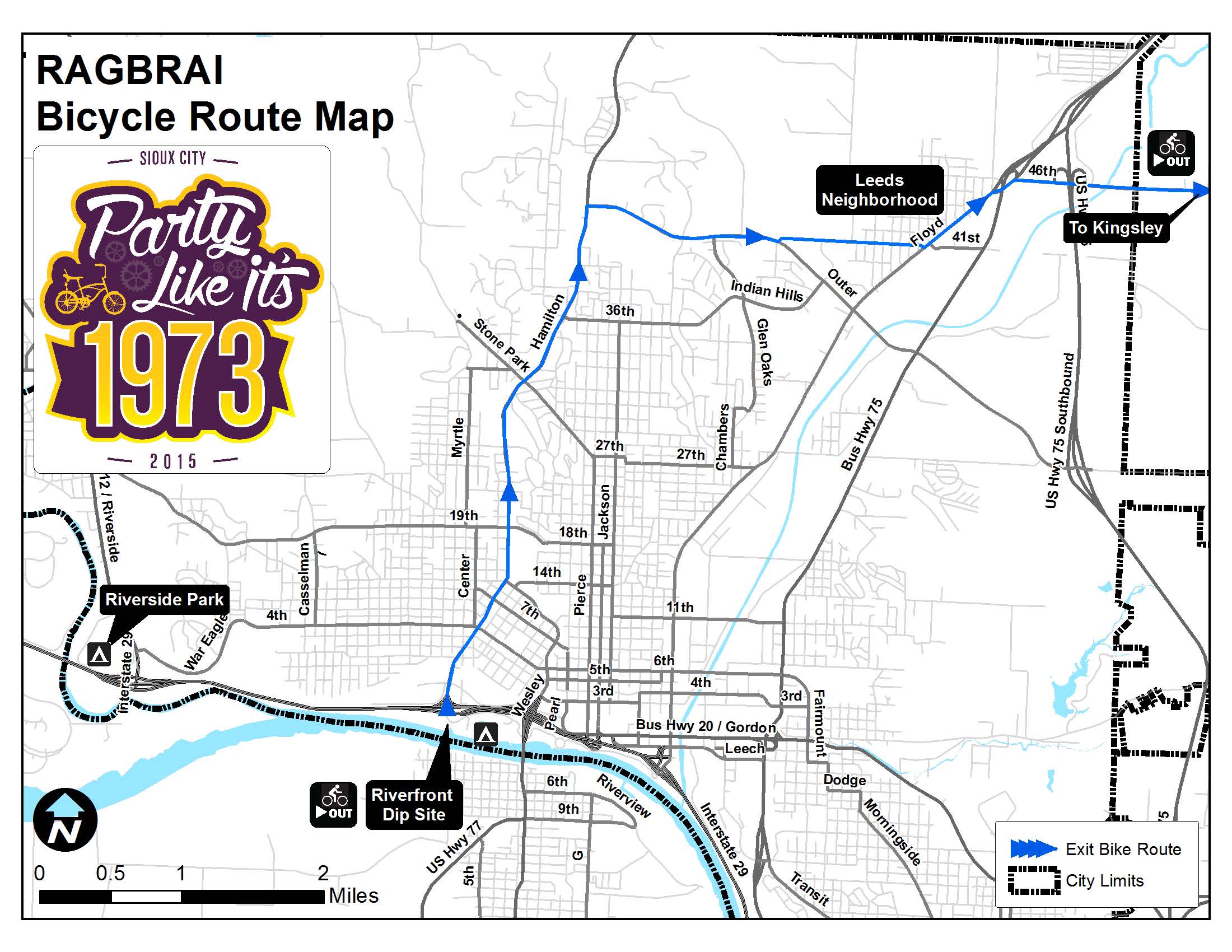 RAGBRAI riders to travel Hamilton to Outer Drive, then east to Leeds