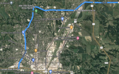 Sioux City RAGBRAI Bike Departure Route Set